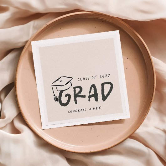 Serviette En Papier Hand-Drawn Graduation Cap Doodle Handwritten 