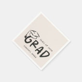 Serviette En Papier Hand-Drawn Graduation Cap Doodle Handwritten  (Coin)