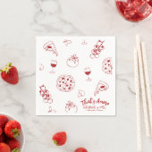 Serviette En Papier Hand Drawn Thats Amore Pizza Wine Rehearsal Dinner (En situation)