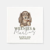Serviette En Papier Hand Drawn Weenies and Martinis Dachshund (Devant)