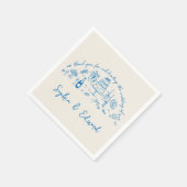 Serviette En Papier Hand-drawn whimsical line art wedding style (Coin)