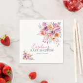 Serviette En Papier Hand-painted Rose Florals Baby Shower (En situation)