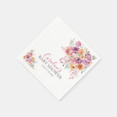 Serviette En Papier Hand-painted Rose Florals Baby Shower (Coin)