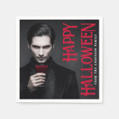Serviette En Papier Handsome vampire drinking blood Halloween party (Devant)