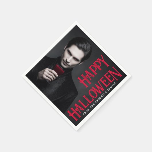 Serviette En Papier Handsome vampire drinking blood Halloween party (Coin)