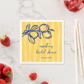 Serviette En Papier Handwritten Italian Lemon Stripes Bridal Shower (En situation)