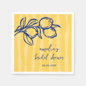 Serviette En Papier Handwritten Italian Lemon Stripes Bridal Shower (Devant)