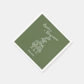 Serviette En Papier Handwritten  retro Champagne Tower Wedding  (Coin)