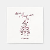 Serviette En Papier Handwritten retro Champagne Tower Wedding (Devant)