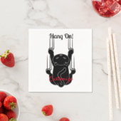 Serviette En Papier Hang On Black Cat (En situation)