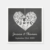 Serviette En Papier Hanging Heart Tree Chalkboard Mariage Collection (Devant)