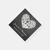 Serviette En Papier Hanging Heart Tree Chalkboard Mariage Collection (Coin)