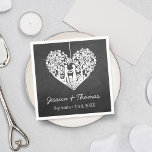 Serviette En Papier Hanging Heart Tree Chalkboard Mariage Collection<br><div class="desc">Ces serviettes mariages sont ornées d'un arbre romantique suspendu, et bientôt être mari et femme, qui est sculpté en forme de coeur. L'arrière - plan de l'effet de tableau noir rend ces serviettes parfaites pour tout couple qui planifie un mariage moderne chic. Ces serviettes peuvent facilement être customisées pour répondre...</div>