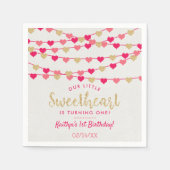 Serviette En Papier Hanging Love Hearts Petit Amoureux Anniversaire (Devant)