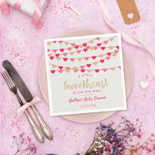 Serviette En Papier Hanging Love Hearts Petit Baby shower amoureux