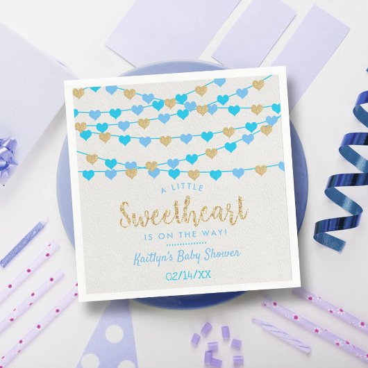 Serviette En Papier Hanging Love Hearts Petit Baby shower amoureux