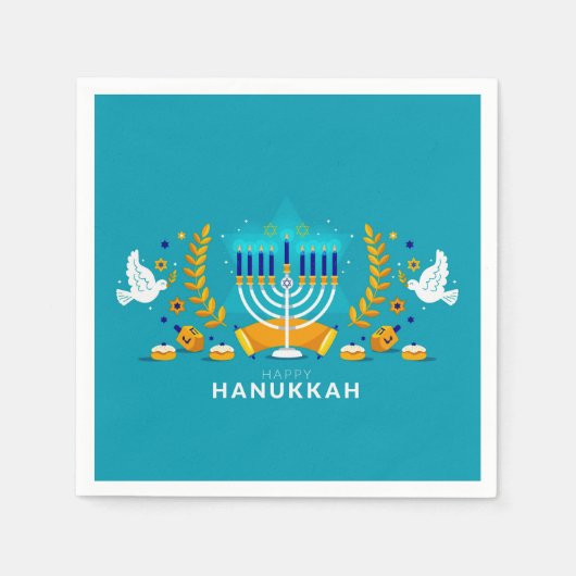 Serviette En Papier Hannukah menorah (Devant)