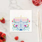 Serviette En Papier Hannukah menorah (En situation)