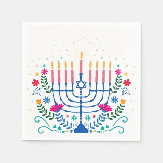 Serviette En Papier Hannukah menorah (Devant)