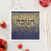 Serviette En Papier Hanoukka Allumez la Parties scintillant de nuit or (En situation)