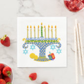Serviette En Papier Hanoukka avec des chats ! Serviettes de table (En situation)