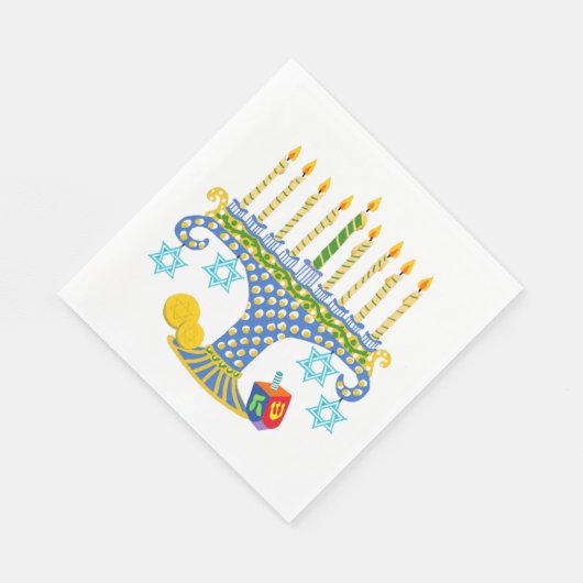 Serviette En Papier Hanoukka avec des chats ! Serviettes de table (Coin)