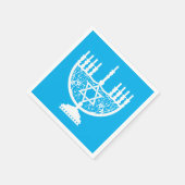 Serviette En Papier Hanoukka blanche menorah (Coin)