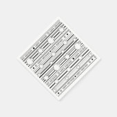 Serviette En Papier Hanoukka Blk N White Dreidels N Stars (Coin)