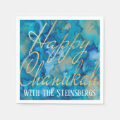 Serviette En Papier Hanoukka Blues and Golds (Devant)