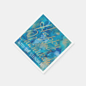 Serviette En Papier Hanoukka Blues and Golds (Coin)