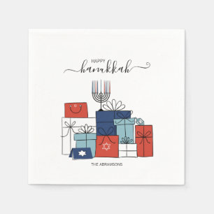 Serviette En Papier Hanoukka Cadeaux & Menorah Papier de vacances Napk