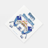Serviette En Papier Hanoukka Dancing Dreidels et Jelly Doughnut (Coin)