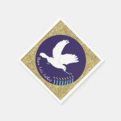 Serviette En Papier Hanoukka Dove Menorah Design (Coin)