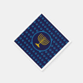 Serviette En Papier HANOUKKA | Dreidel Menorah BLUE Paper (Coin)