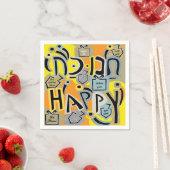 Serviette En Papier Hanoukka Happy Glitzy Art (En situation)