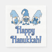 Serviette En Papier Hanoukka heureuse avec trois Gnomes (Devant)