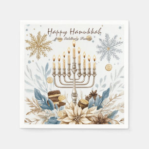 Serviette En Papier 🕎 Hanoukka Joy, aquarelle Festival des lumières