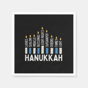 Serviette En Papier Hanoukka Juif de la fête juive Menorah Juif