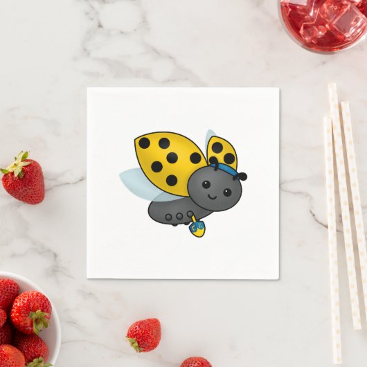 Serviette En Papier Hanoukka Ladybug (En situation)
