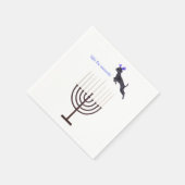 Serviette En Papier Hanoukka Menorah Poodle Chien Reindeer bougies (Coin)