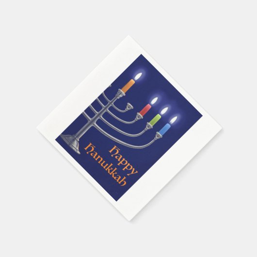 Serviette En Papier "Hanoukka Menorah." Serviettes de table (Coin)