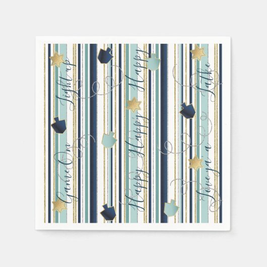 Serviette En Papier Hanoukka Napkin Personnalise Le Nouveau Élégant Au (Devant)