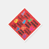 Serviette En Papier Hanoukka Napkin Personnaliser "8 Nuits Folles/Roug (Coin)