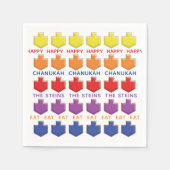 Serviette En Papier Hanoukka Napkin Personnaliser "Dreidels 3D" (Devant)