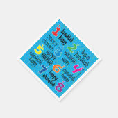 Serviette En Papier Hanoukka Napkin Personnaliser "Hanoukka Happy/Blue (Coin)
