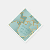 Serviette En Papier Hanoukka Napkin Personnaliser Nouveau Elégant Turq (Coin)