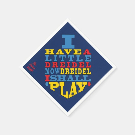 Serviette En Papier Hanoukka Napkins Personnaliser "Dreidel Spin" (Coin)