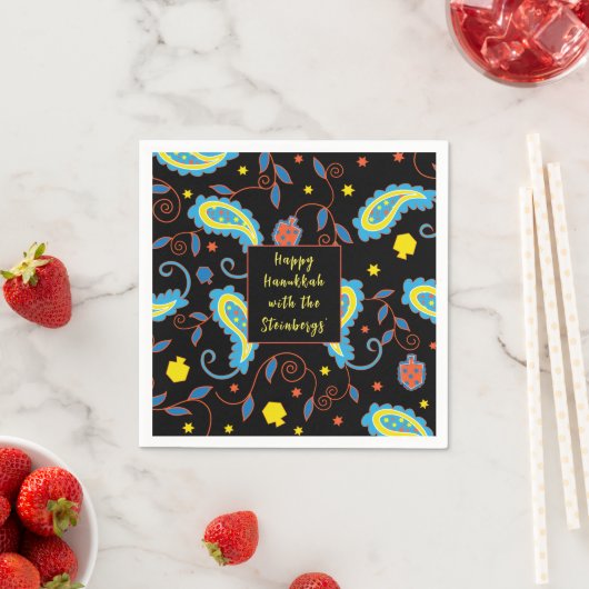 Serviette En Papier Hanoukka Paisley (En situation)