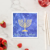 Serviette En Papier Hanoukka Snowstorm Menorah (En situation)