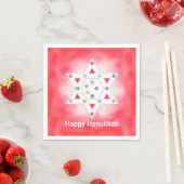 Serviette En Papier Hanoukka Star et Snowflakes Red (En situation)